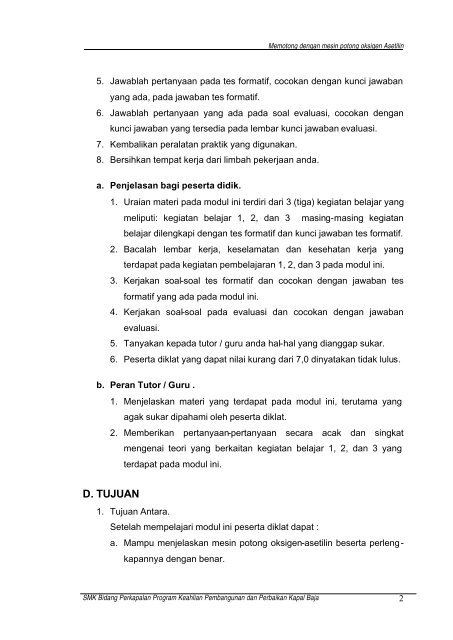 Memotong Dengan Mesin Potong Oksigen Asetilin - e-Learning ...