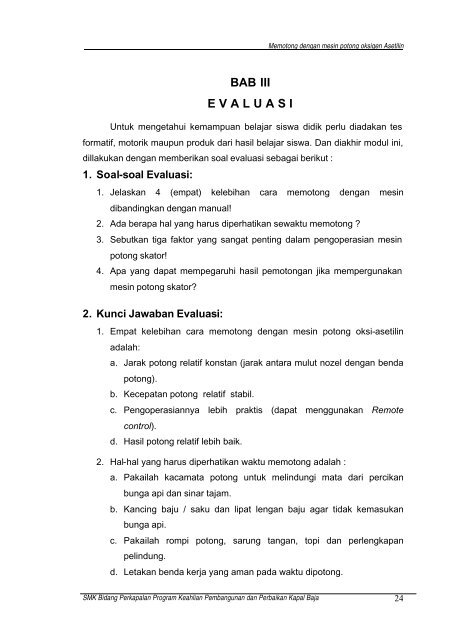 Memotong Dengan Mesin Potong Oksigen Asetilin - e-Learning ...