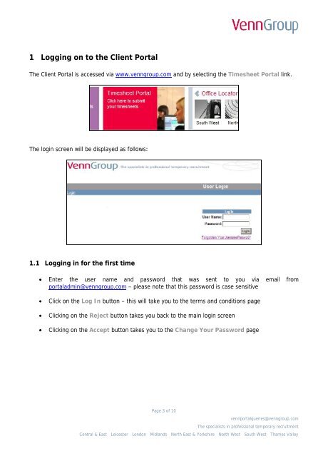 Online Timesheets - Venn Group