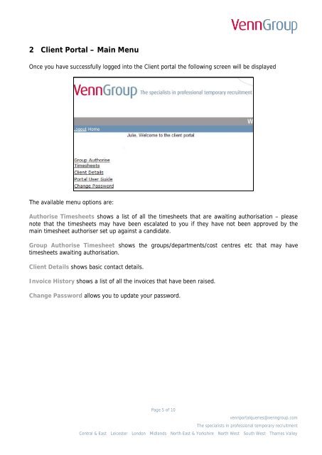 Online Timesheets - Venn Group