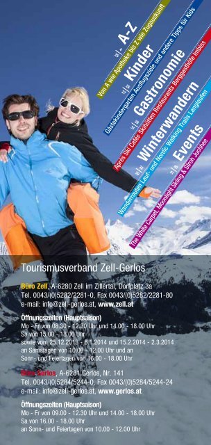 A-Z Kinder Gastronomie Winterwandern Events - Zillertal Arena