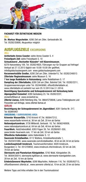 A-Z Kinder Gastronomie Winterwandern Events - Zillertal Arena