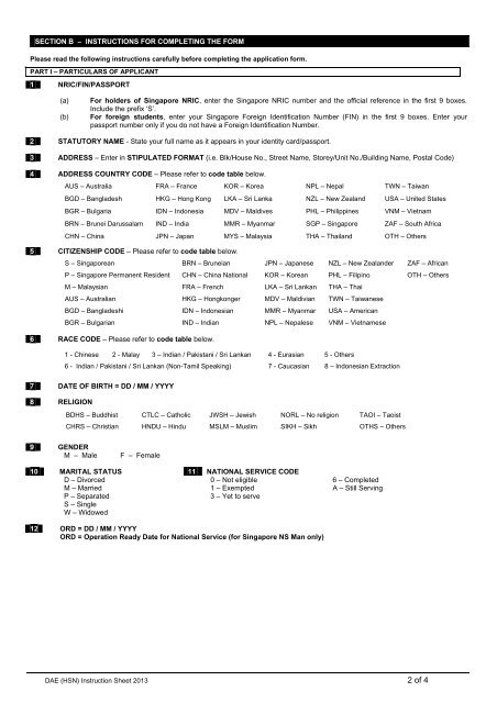 2013 DAE INSTRUCTION FOR HSN.docx - Ngee Ann Polytechnic