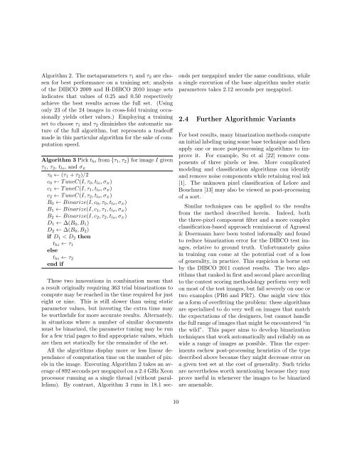 Document Binarization with Automatic Parameter Tuning