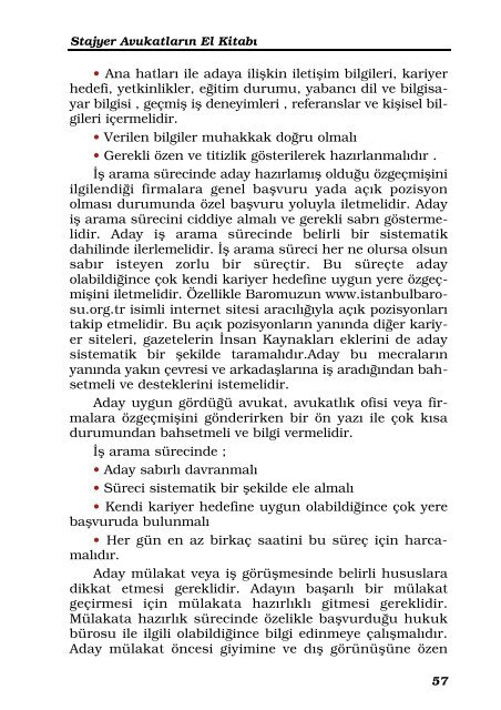 stajyer avukatlarin el kitabi - İstanbul Barosu
