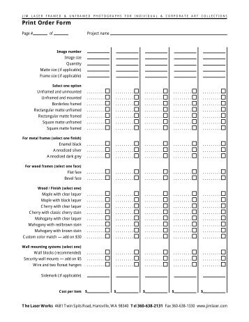 Print order form - Laserlasso.com