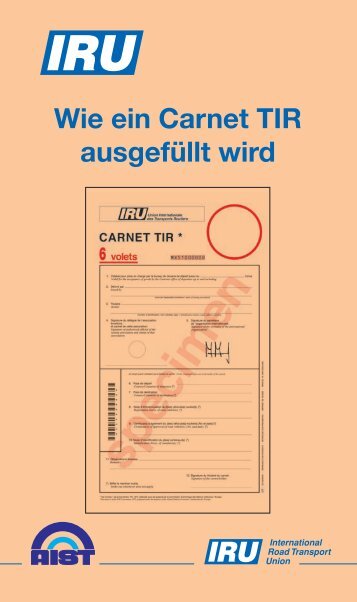 Wie ein Carnet TIR ausgefüllt wird