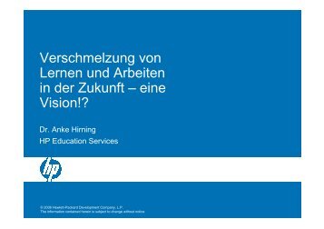 Dr. Anke Hirning, HP Education Services - centrestage.de