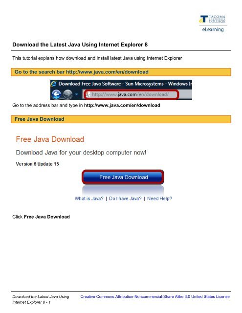 Download The Latest Java Using Internet Explorer 8
