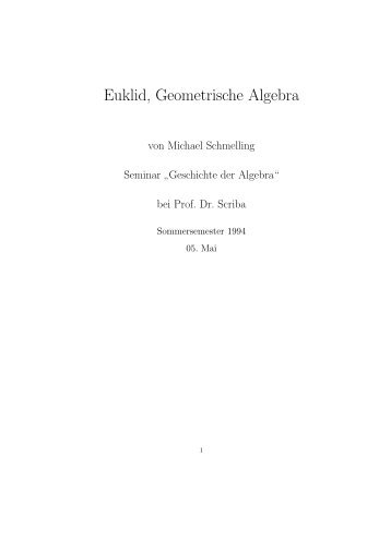 Euklid, Geometrische Algebra