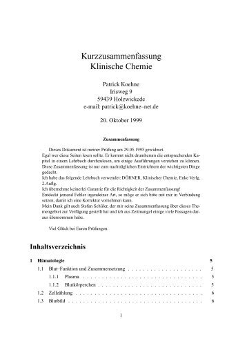 Klinische Chemie, Prof. Krieg - Patrick Koehne