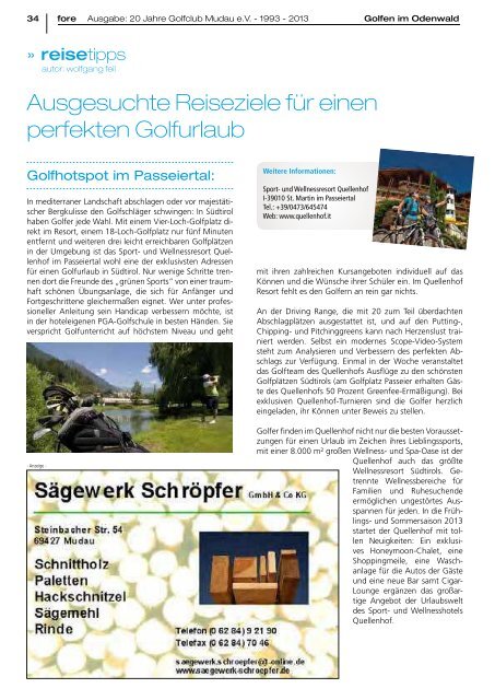 20 jahre - Golfclub Mudau eV