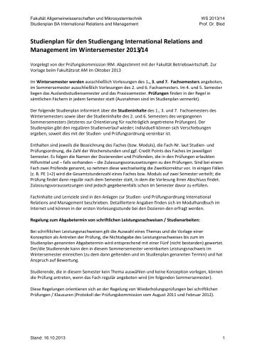 Studienplan (pdf) - OTH Regensburg