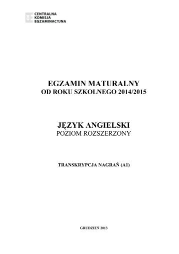 EGZAMIN MATURALNY JĘZYK ANGIELSKI