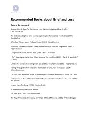 Recommended Books about Grief and Loss - Victoria Hospice