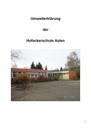 Umwelterklärung Hofackerschule - Hochschule Aalen