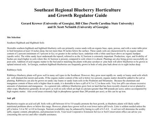 Southeast Regional Blueberry Horticulture and Growth Regulator ...