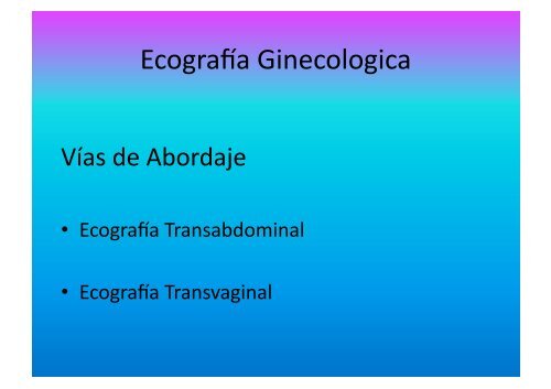 UltrasonograMa en Ginecología - IGBA