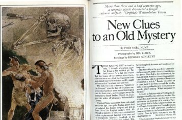 New Clues to an Old Mystery by Ivor Noel Hume