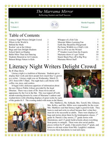 Literacy Night Writers Delight Crowd - Marrama Elementary School