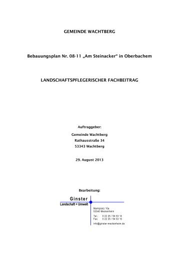 Landschaftspflegerischer-Fachbeitrag - Gemeinde Wachtberg
