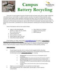 Battery Recycling Information Guide. - Towson University