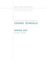 course schedule - School of Continuing and Professional Studies ...