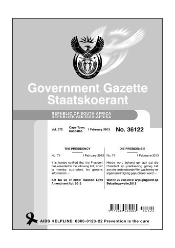 Government Gazette Staatskoerant - Juta - Law