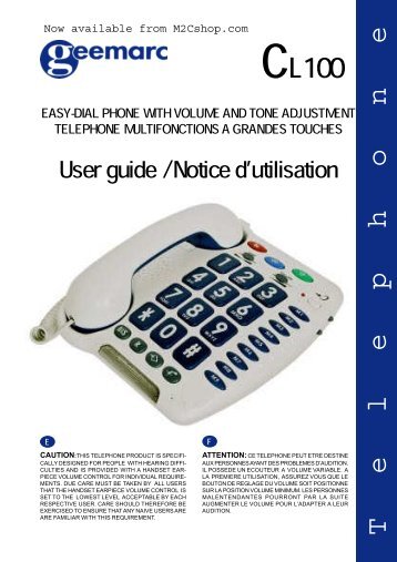 to view the PDF operating instructions for Geemarc CL100 - m2c Shop