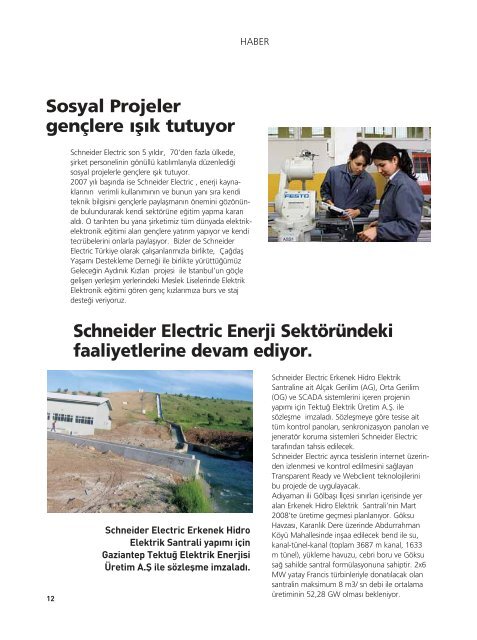 Schneider Electric'den Pozitif Elektrik - Kasım - Aralık 2007
