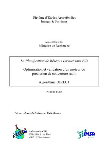 Rapport DEA Philippe Buhr - INSA de Lyon