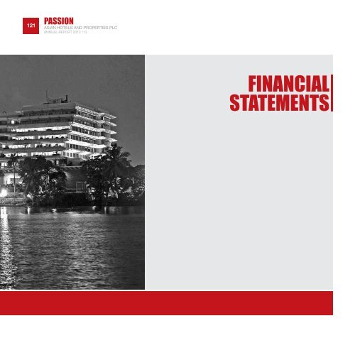 ASIAN HOTELS AND PROPERTIES PLC AnnuAl RepoRt 2012/13