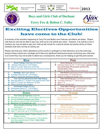 Boys and Girls Club of Durham Terry Fox & Bolton C. Falby Exciting ...