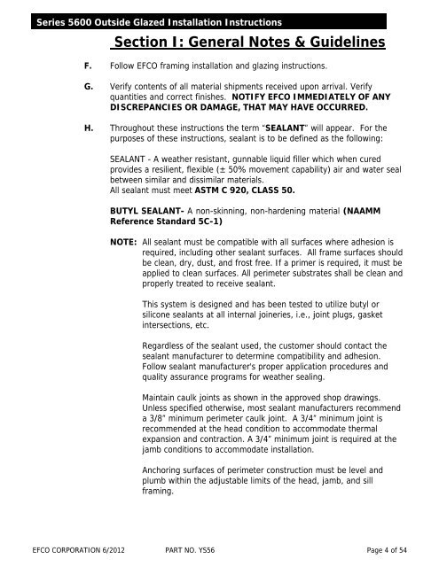 S5600 Installation Instructions - Efco