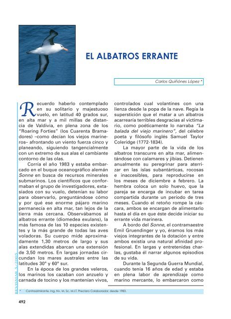 EL ALBATROS ERRANTE Recuerdo - Revista de Marina