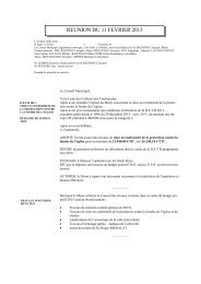 Compte Rendu du Conseil Municipal du 11 FÃ©vrier 2013