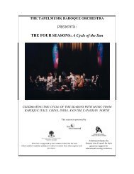 THE FOUR SEASONS: A Cycle of the Sun - Tafelmusik