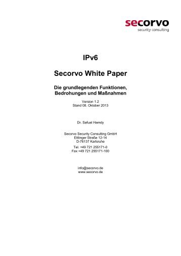 IPv6 - Die grundlegenden Funktionen, Bedrohungen und Maßnahmen