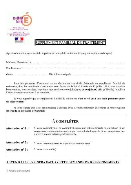 Demande de paiement du SFT , demande de reversement