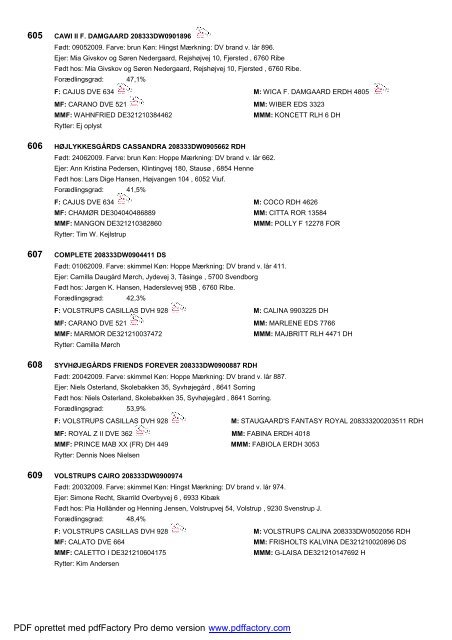 Katalog til egnethedstest region 6 den 2. november - Dansk Varmblod