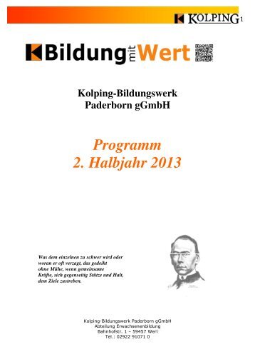 Programm Druck 2 2013 - Kolping-Bildungswerk Paderborn gGmbH ...