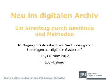 Knobloch, Corinna: Neu im digitalen Archiv. Ein Streifzug durch ...