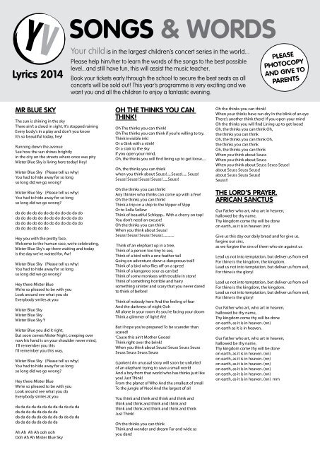 2014 Lyrics Young Voices 