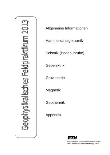 Skript (komplett) - Schweizerischer Erdbebendienst - ETH Zürich