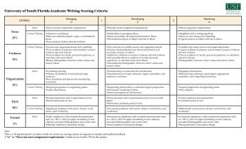 University of south florida essay