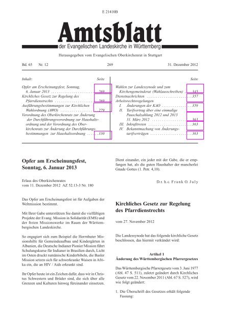 Abl. 65 S. 279 - kirchenrecht-ekwue.de