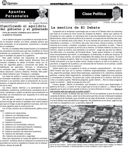 Descarga la Edicion PDF - SEMANARIO LA GACETA