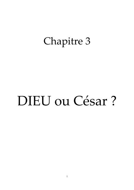 3 - Ouvrir le Livre - Chapitre III - DIEU ou César - Paroisse Saint ...