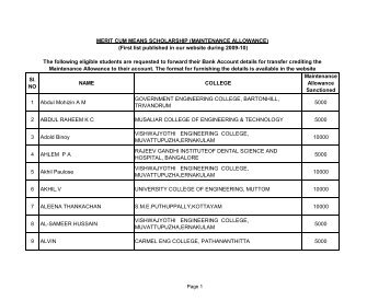 merit cum means scholarship (maintenance allowance)