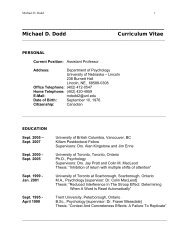 Michael D. Dodd Curriculum Vitae - The University of Nebraska ...